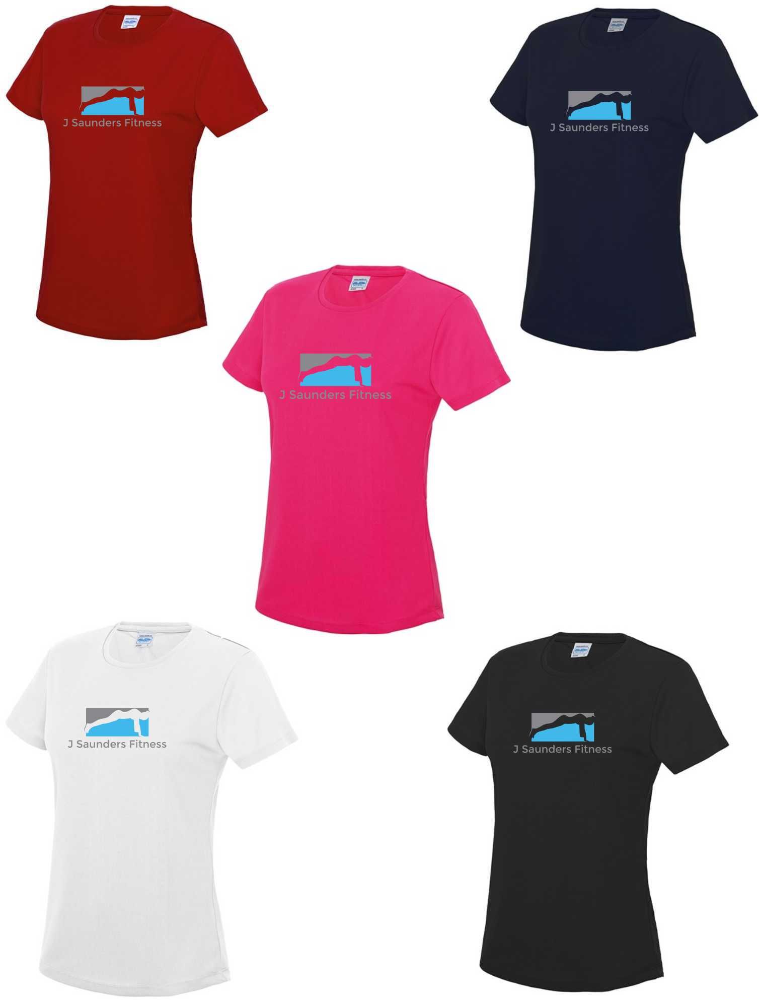 J Saunders Fitness- Ladies T-Shirt (Chest Print)
