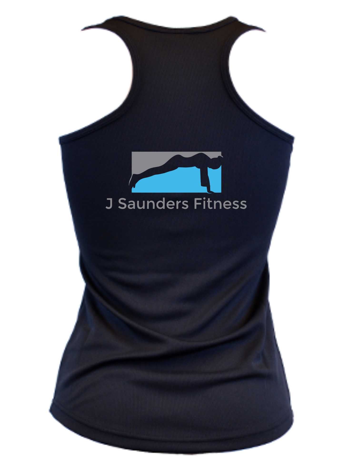 J Saunders Fitness- Ladies Vest (Front & Back)