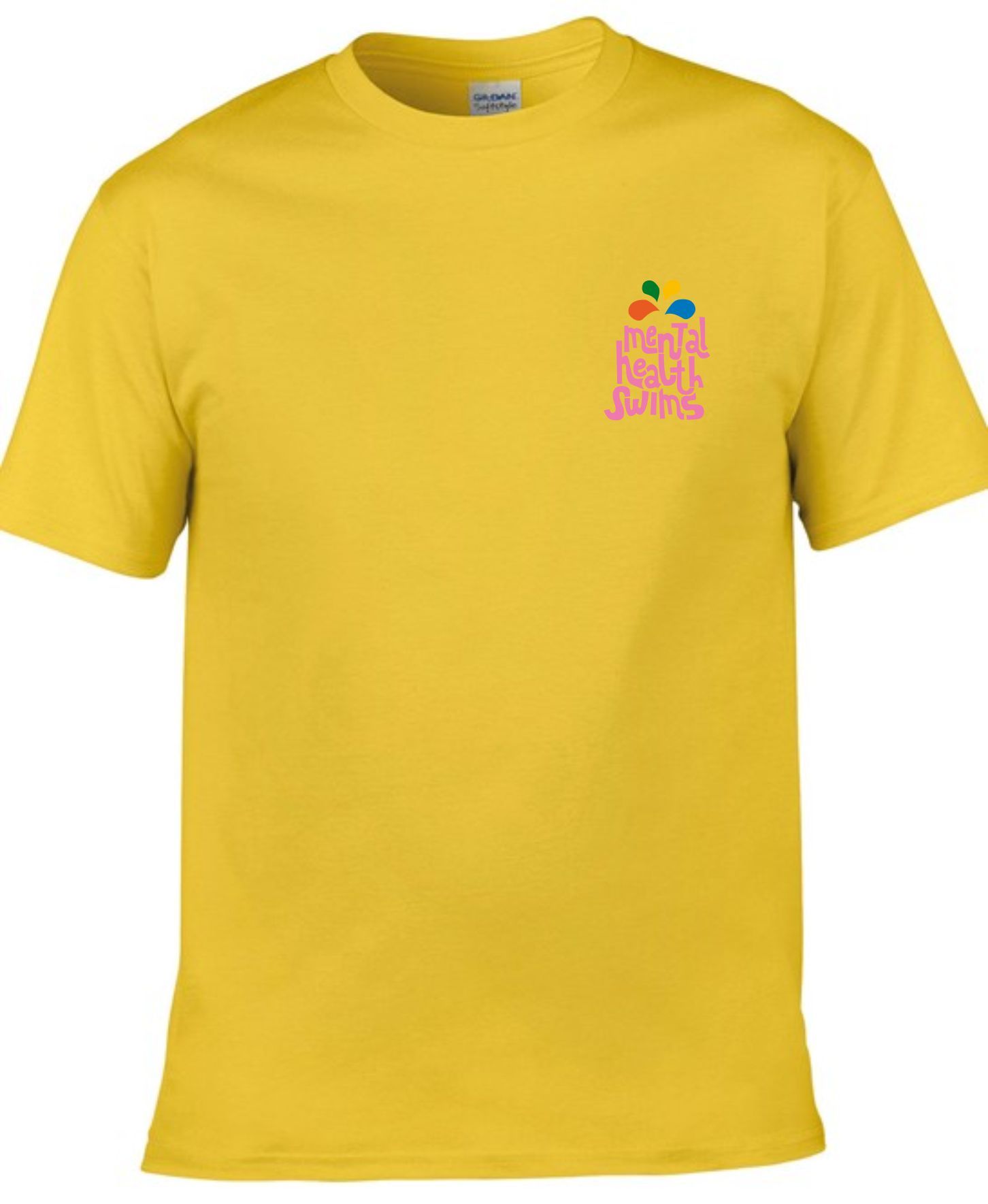 Mental Health Swims- 'Logo with Splashes' Daisy T-shirt (Unisex)