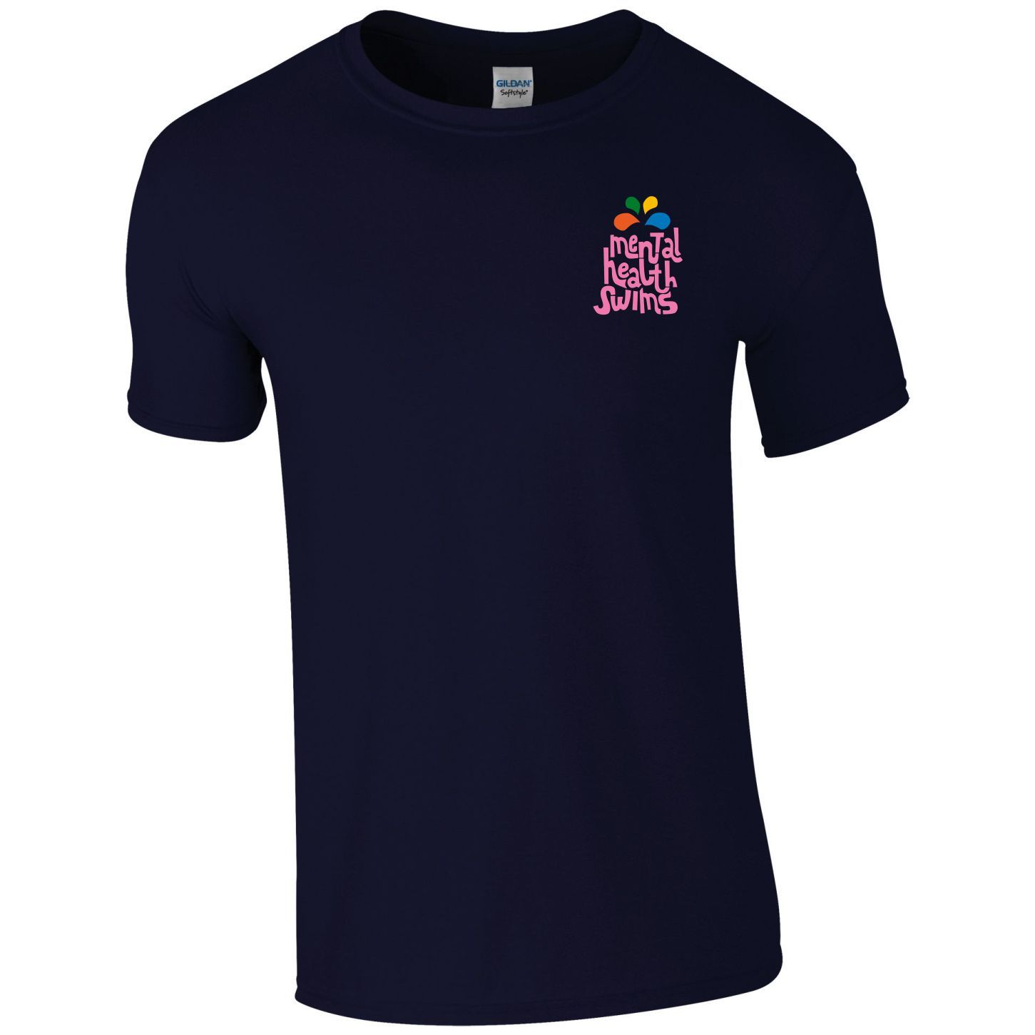 Mental Health Swims- 'Logo with Splashes' Navy T-shirt (Unisex)