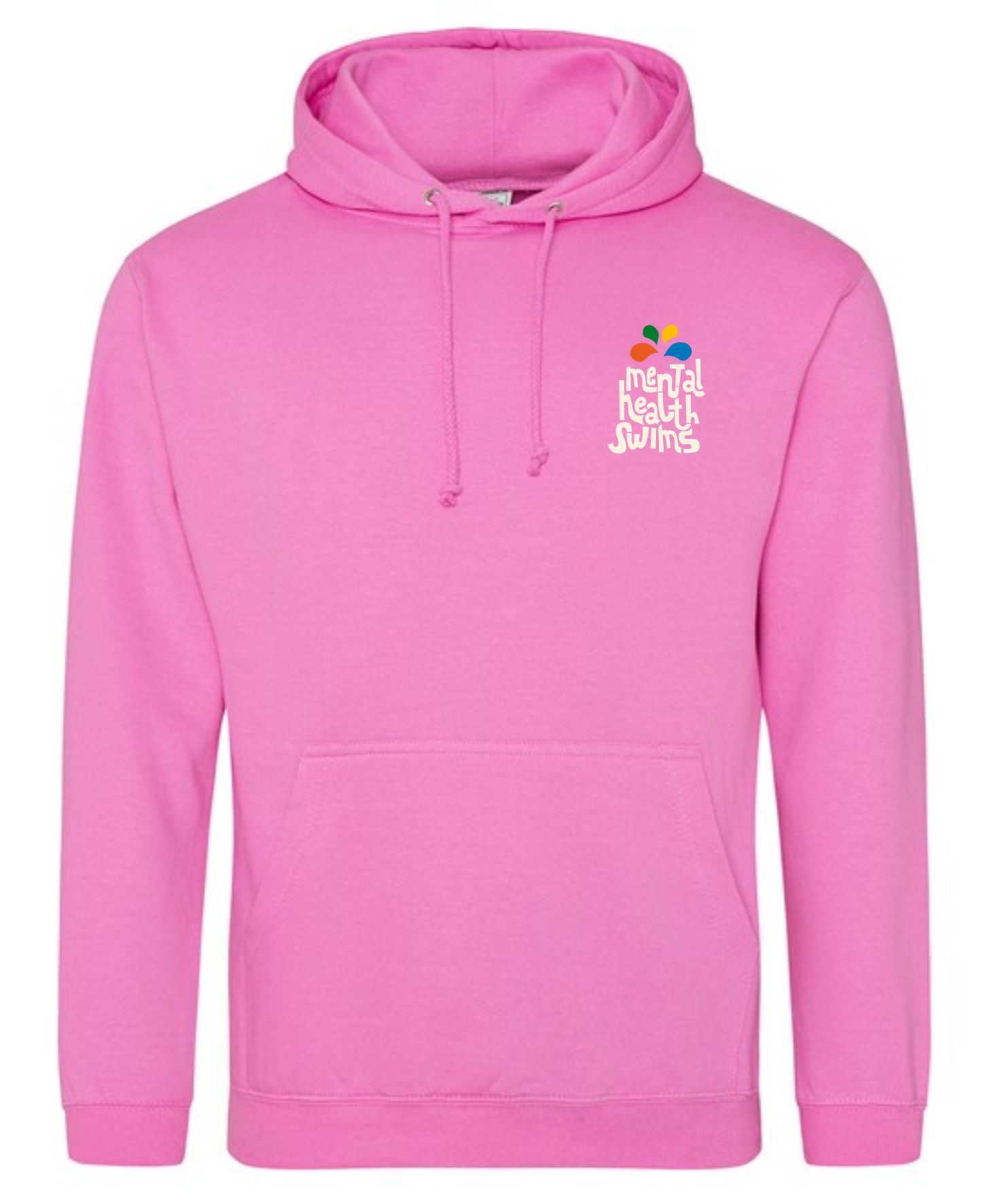 Mental Health Swims- 'Logo with Splashes' Candyfloss Pink Hoodie (Unisex)