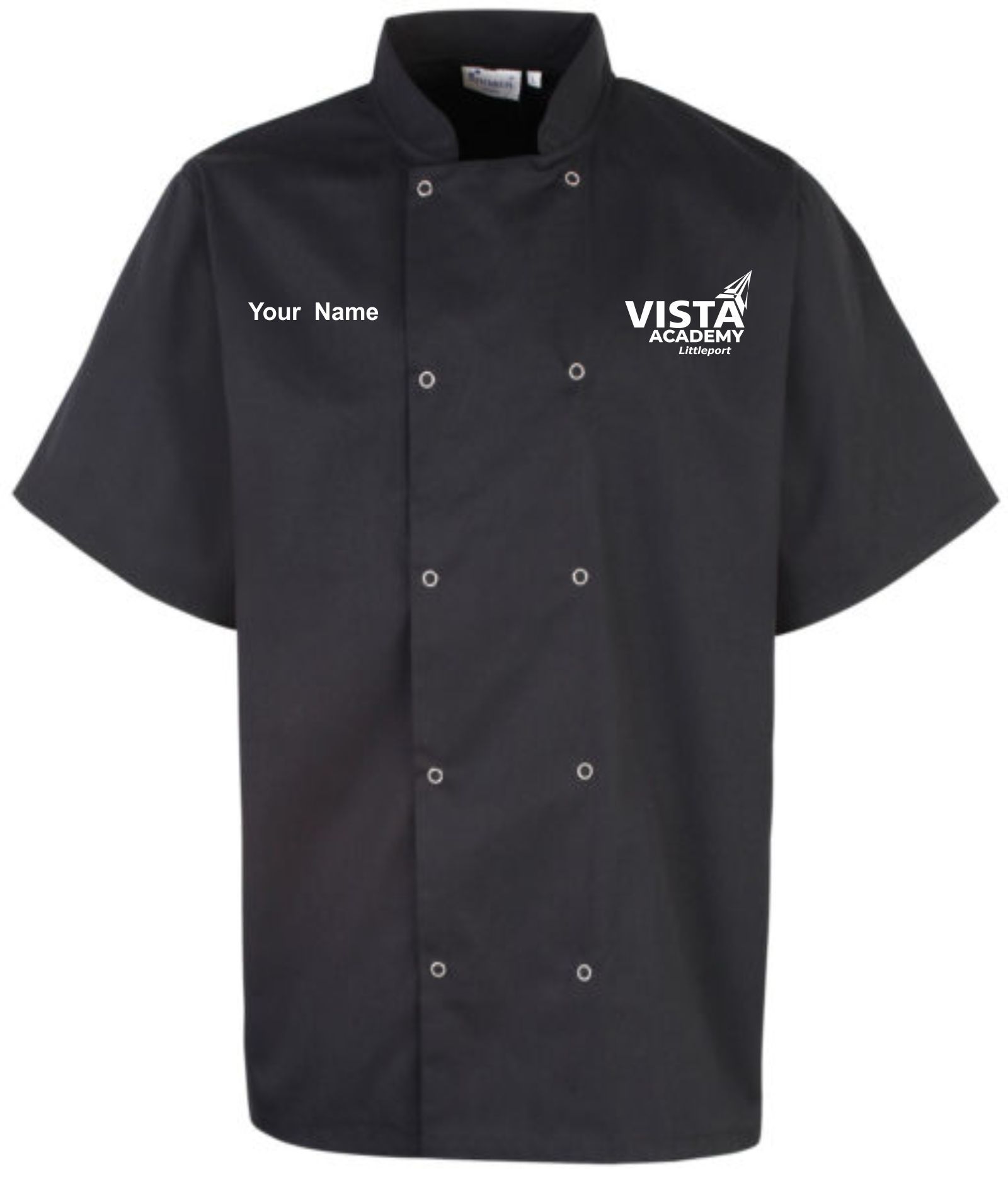 Vista Academy Littleport - Studded Short Sleeve Chef Jacket